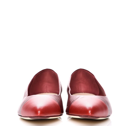 Chanel Lambskin Cap Toe Flats 40 Red 3 of 13