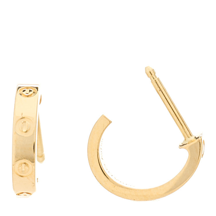 18K Yellow Gold Small LOVE Hoop Earrings