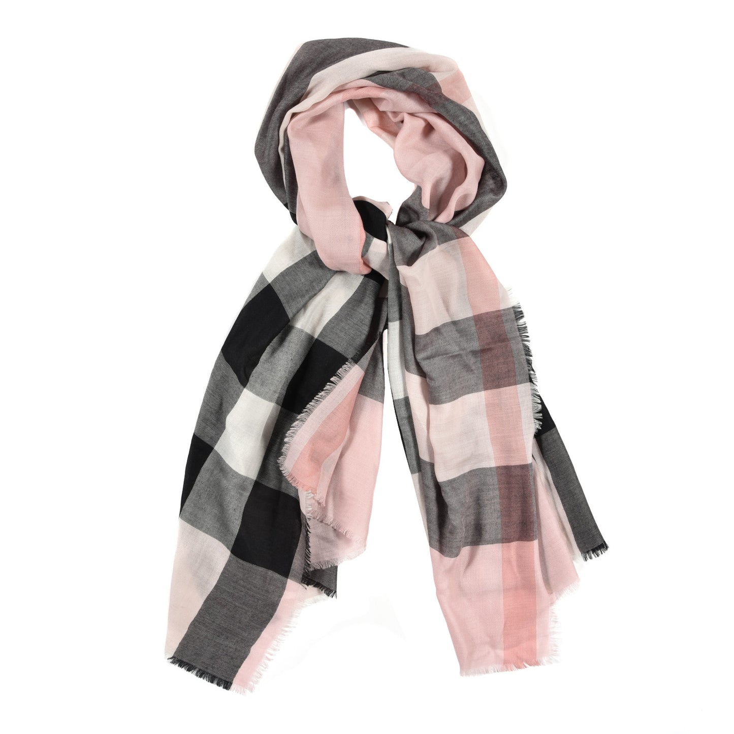 Cashmere Mega Check Scarf Ash Rose