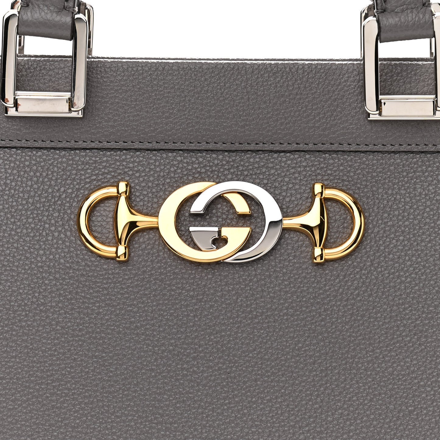 Grainy Calfskin Medium Zumi Top Handle Bag Dusty Grey