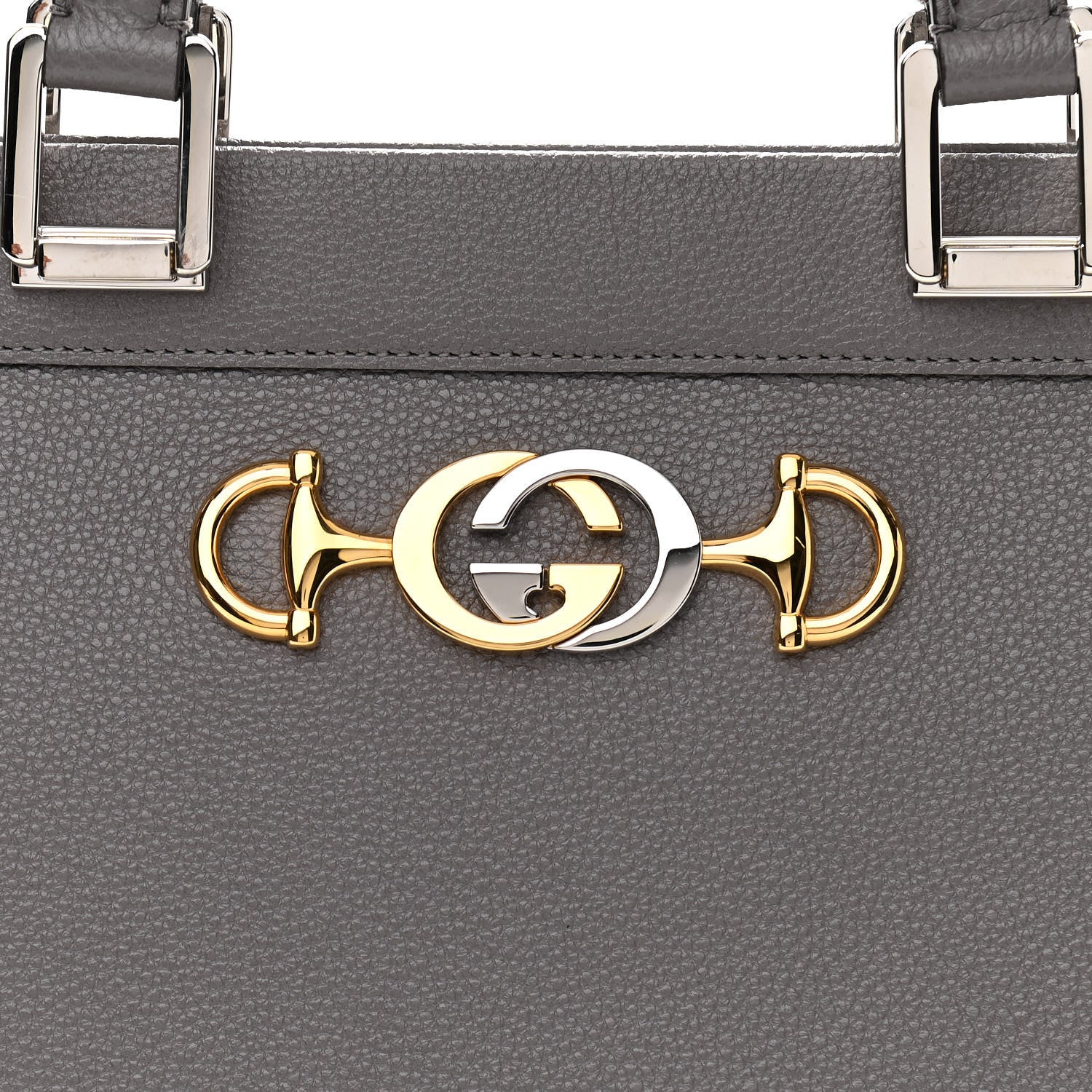 Gucci Grainy Calfskin Medium Zumi Top Handle Bag Dusty Grey 8 of 13