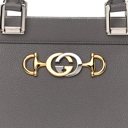 Gucci Grainy Calfskin Medium Zumi Top Handle Bag Dusty Grey 8 of 13