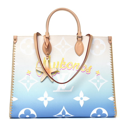 Louis Vuitton Monogram Giant Raffia Mykonos By The Pool Onthego GM Blue 1 of 4