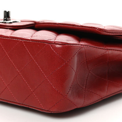 Chanel Lambskin Quilted Medium Double Flap Dark Red 10 of 11