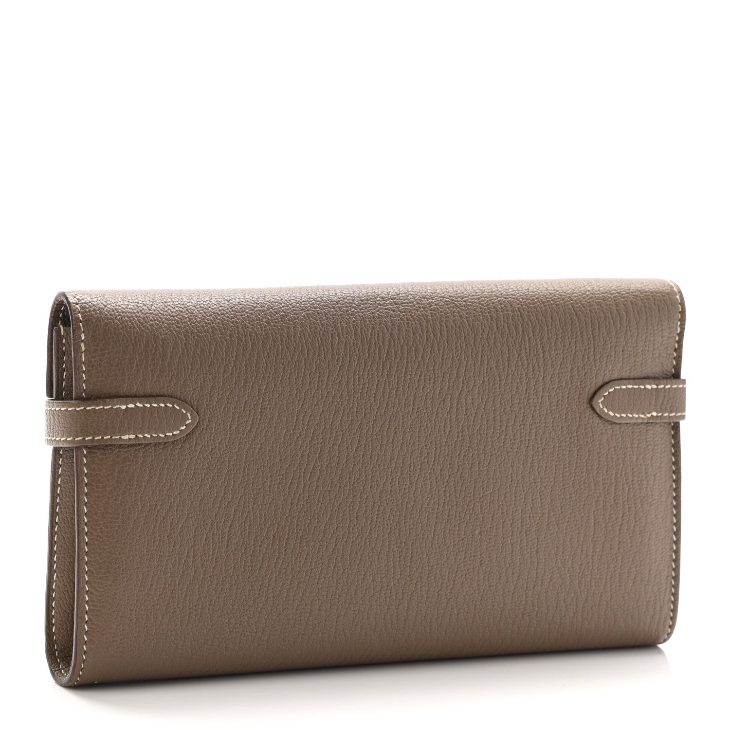 Hermes Chevre Mysore Kelly Longue Wallet Etoupe 3 of 9