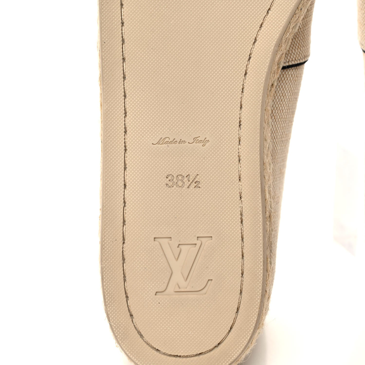 Louis Vuitton Canvas Postcard Espadrille Flats 38.5 Ecru 6 of 9