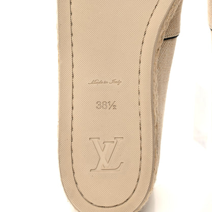 Louis Vuitton Canvas Postcard Espadrille Flats 38.5 Ecru 6 of 9
