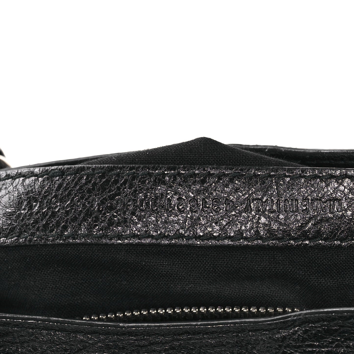 Agneau Classic Hardware S City Logo Strap Black White