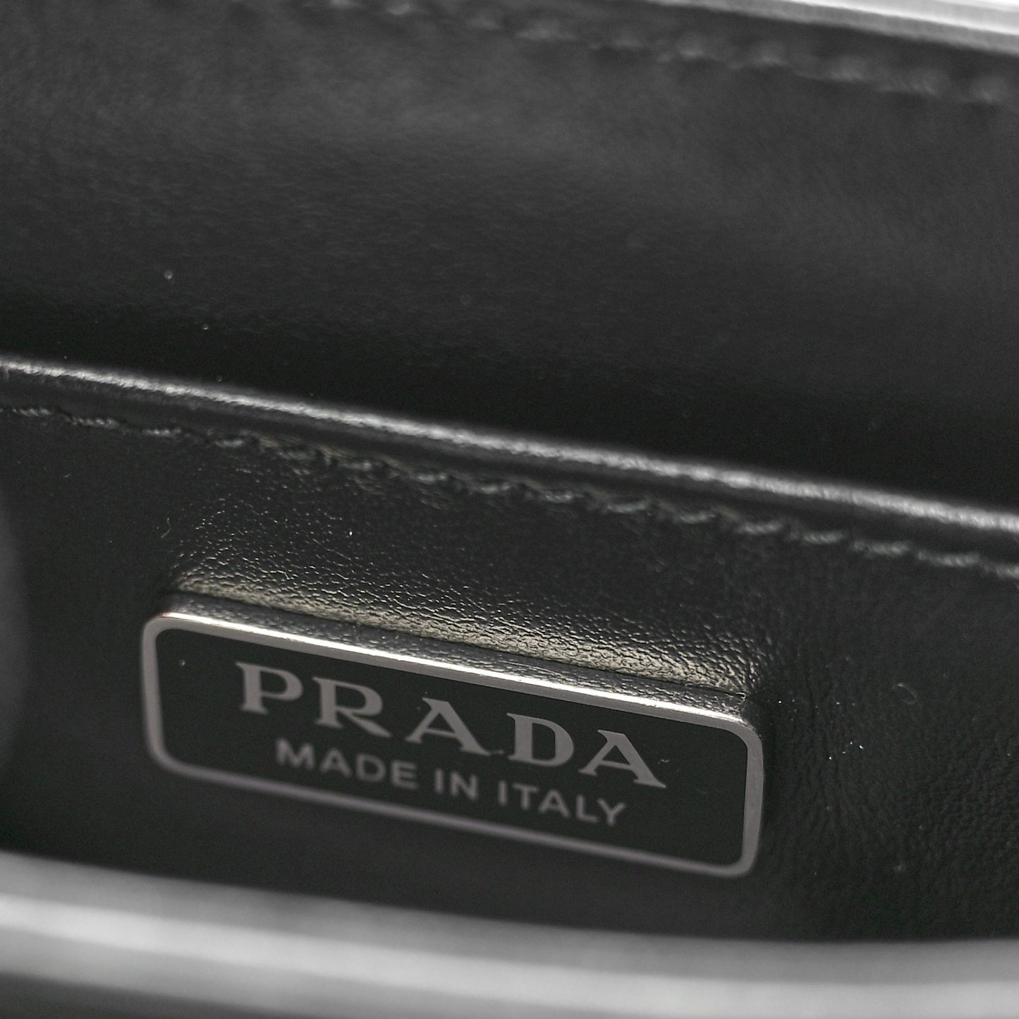 Spazzolato Metal Triangle Logo Small Double Handle Crossbody Tote Black