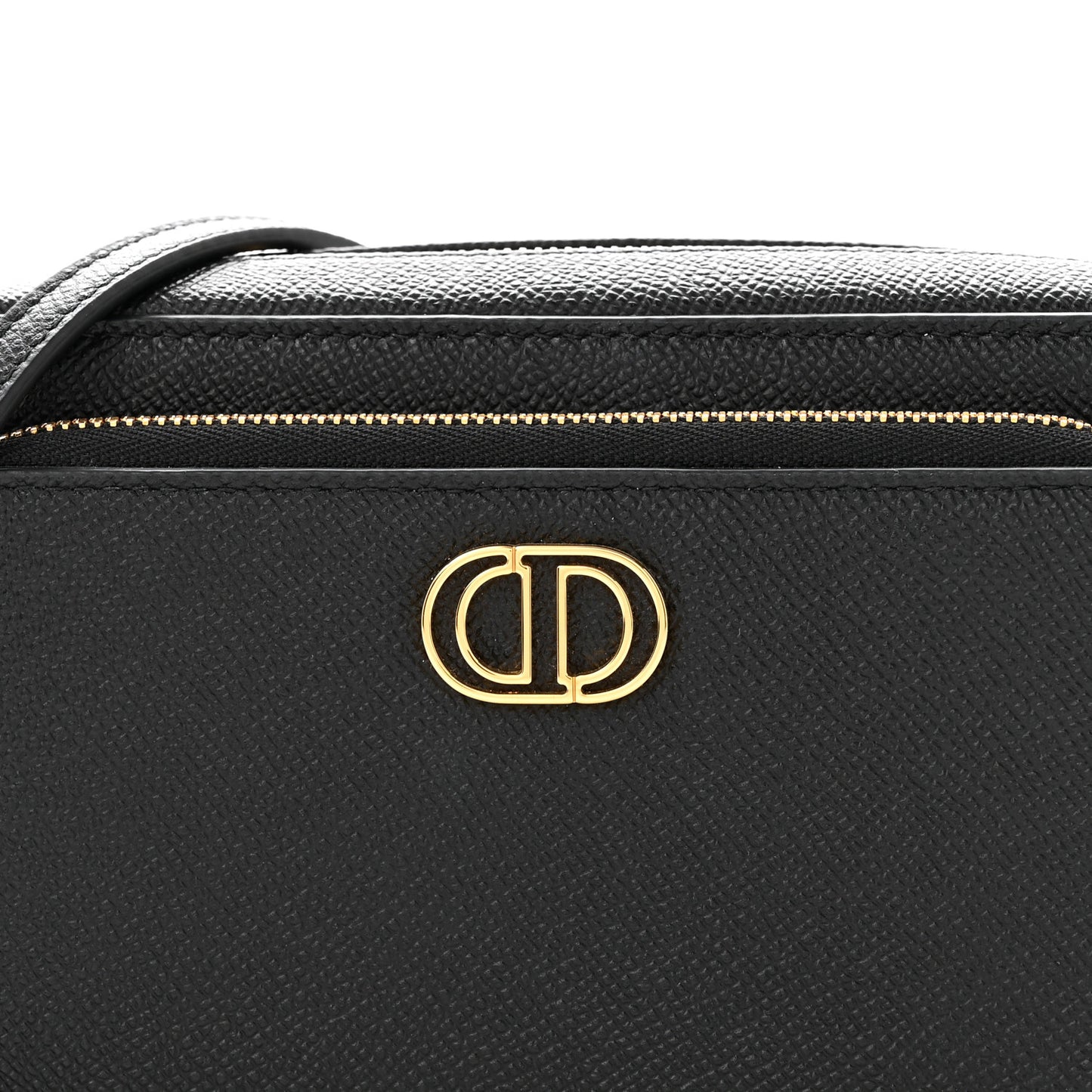 Grained Calfskin Caro Double Pouch Black