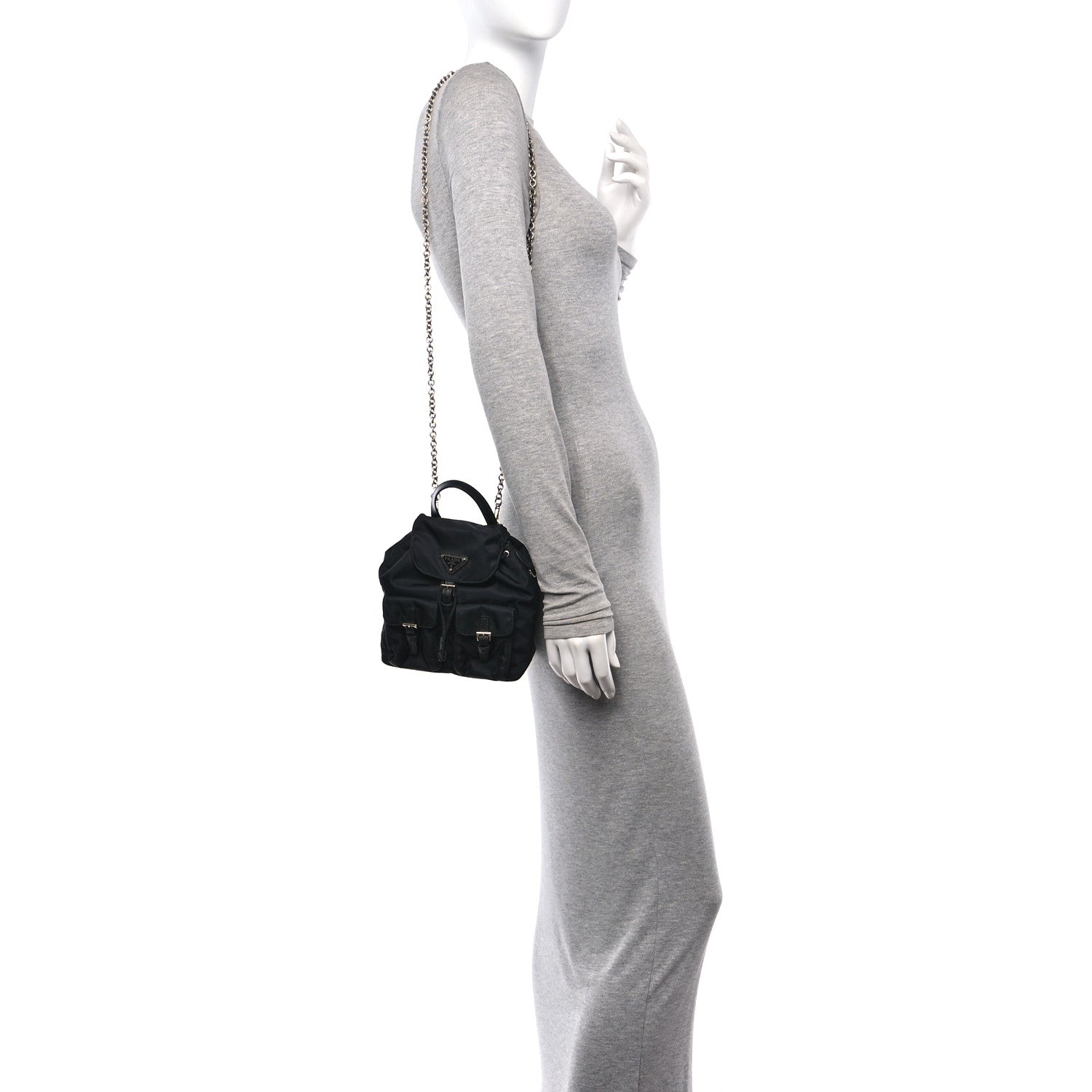 Prada Nylon Vela Mini Crossbody Backpack Black 2 of 9