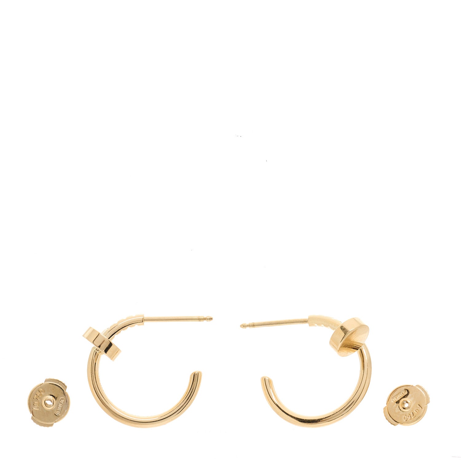 Cartier 18K Yellow Gold Juste Un Clou Hoop Earrings 3 of 5