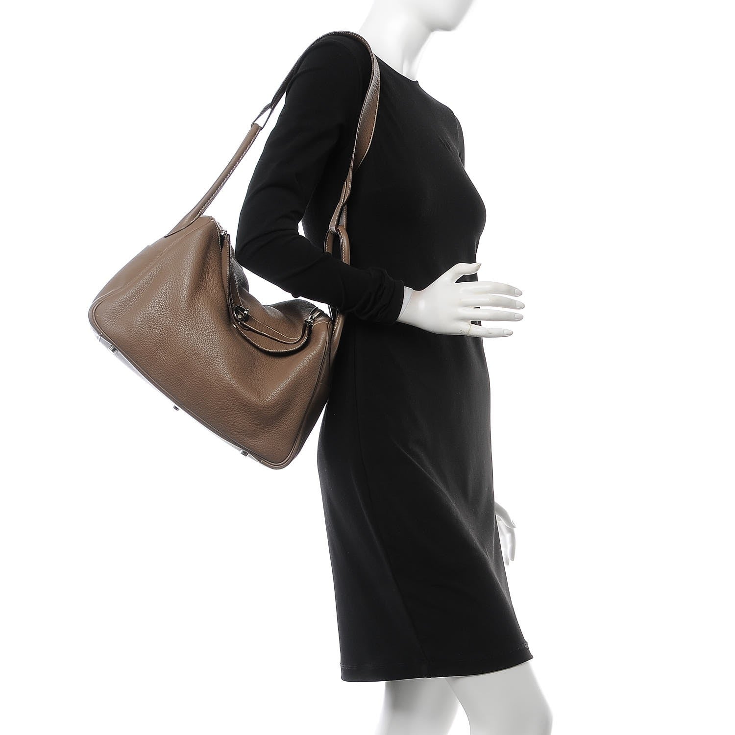 Hermes Taurillon Clemence Lindy 34 Etoupe 2 of 16
