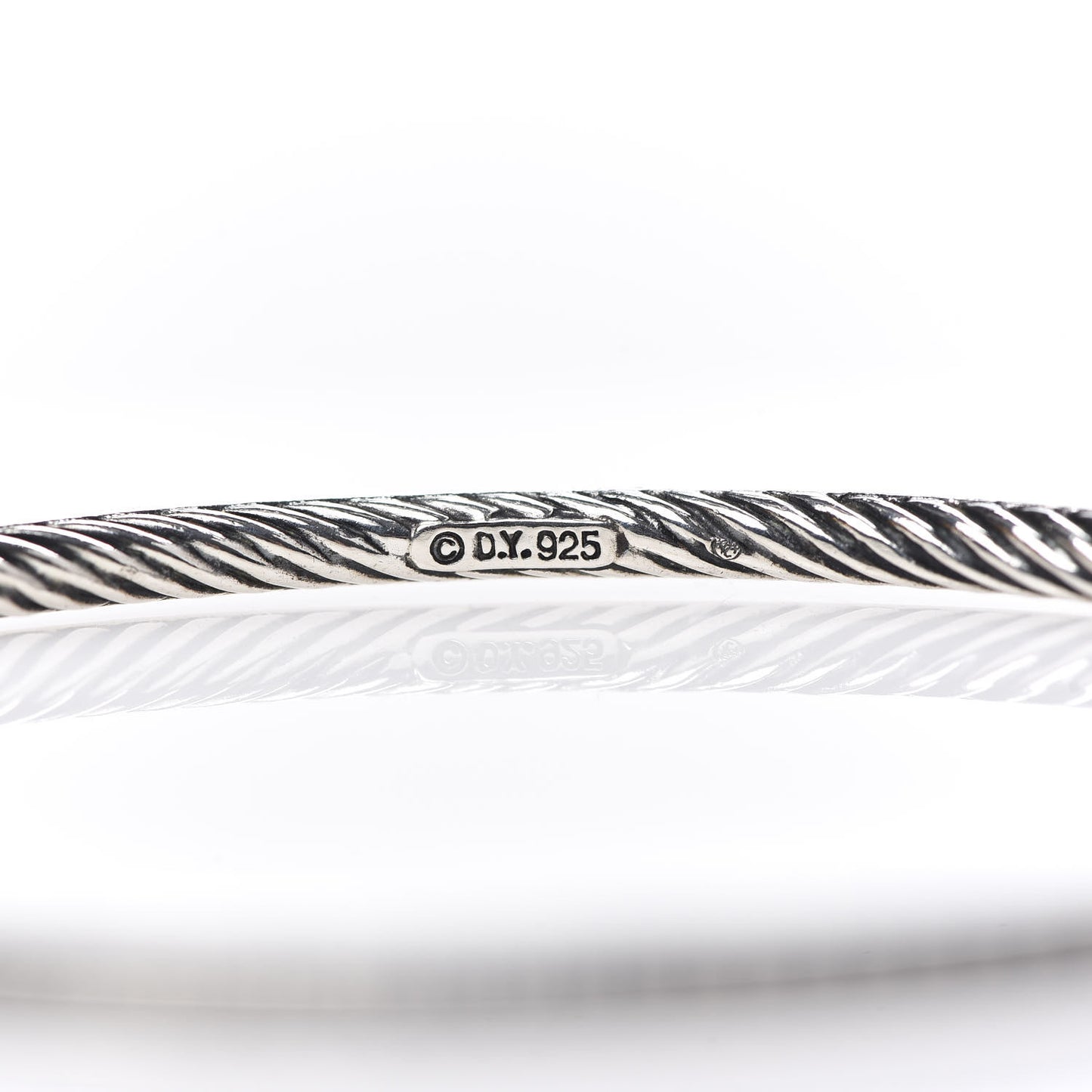 Sterling Silver Black Diamond Cable Bangle Bracelet