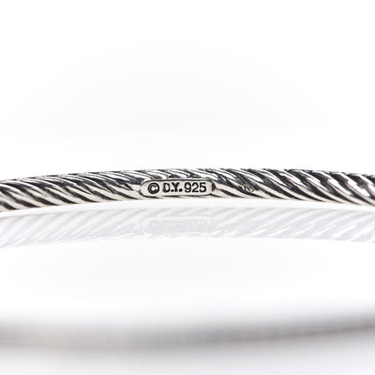 David Yurman Sterling Silver Black Diamond Cable Bangle Bracelet 4 of 4