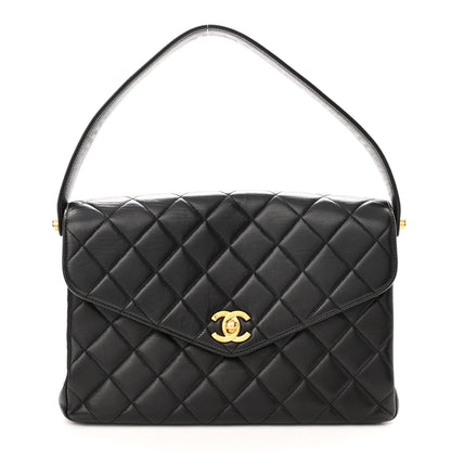 Chanel Lambskin Quilted CC Flap Shoulder Bag Black 1 of 10