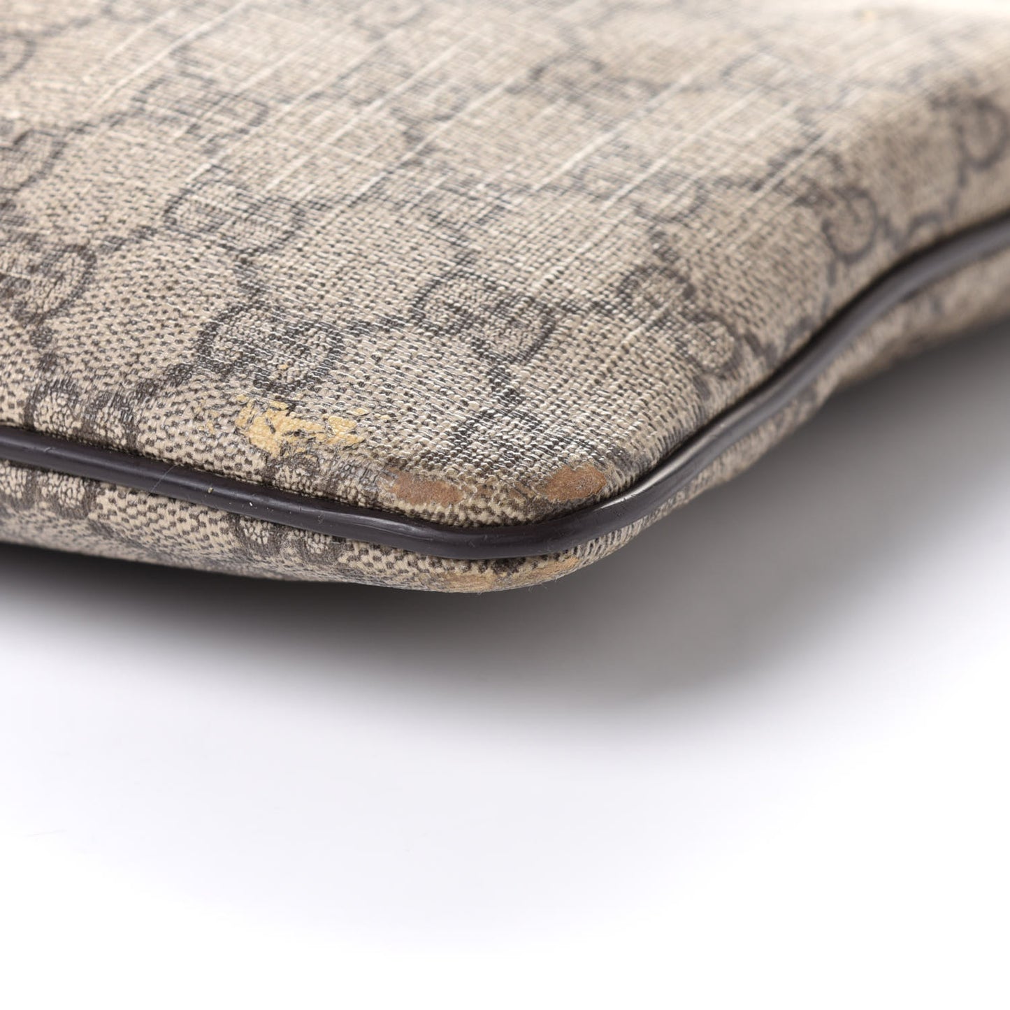 GG Supreme Monogram Medium Flat Messenger Bag Dark Brown