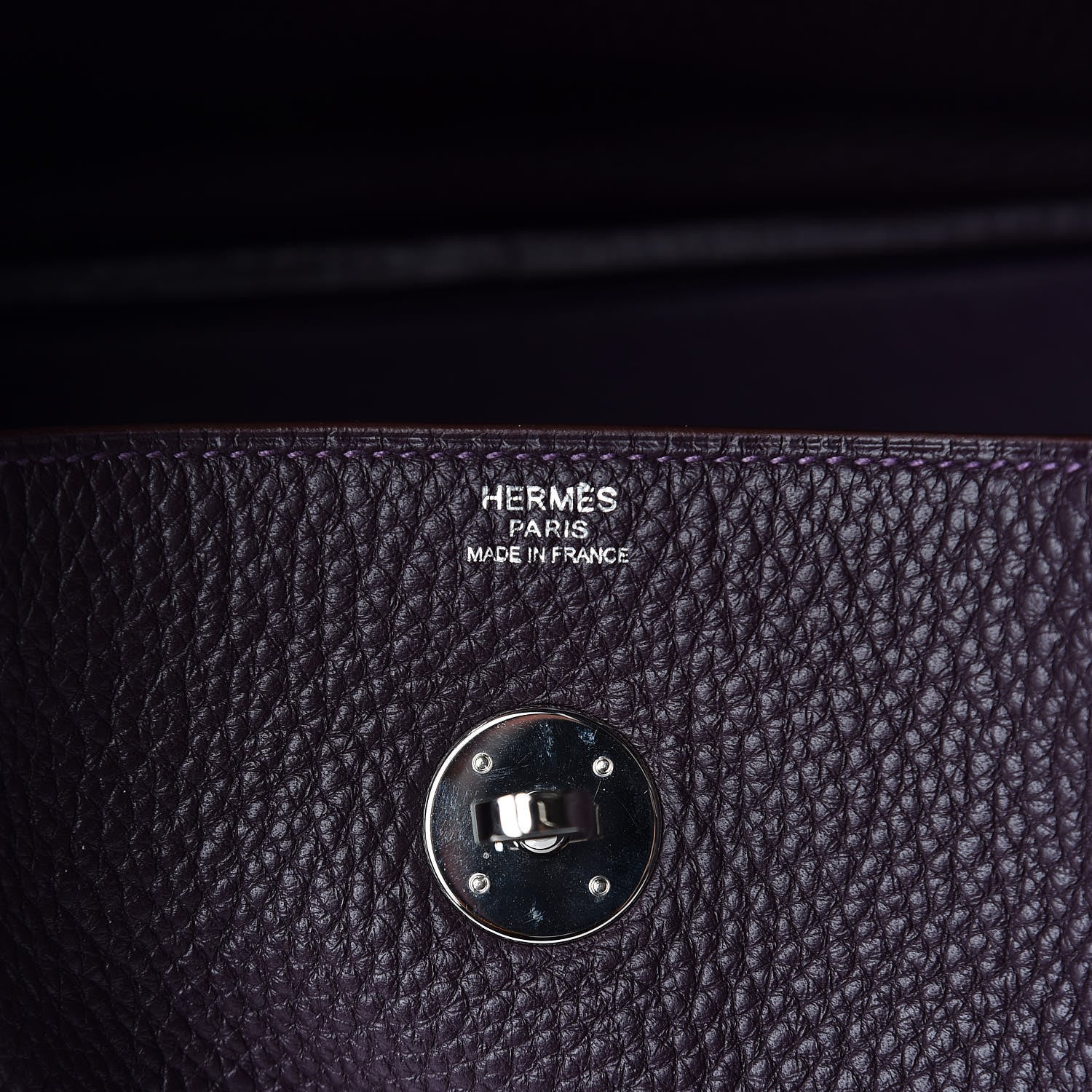 Hermes Taurillon Clemence Lindy 30 Raisin 8 of 10