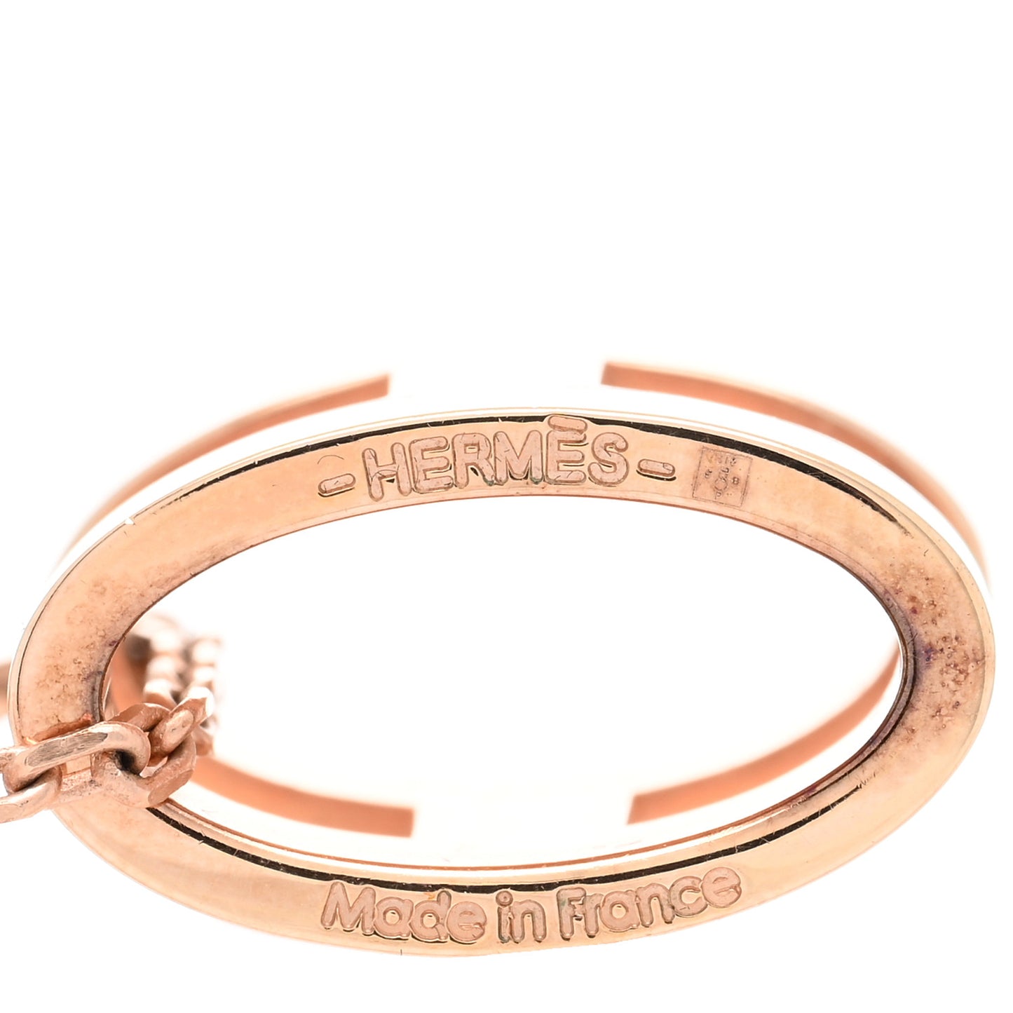 Lacquered Rose Gold Pop H Pendant Necklace White