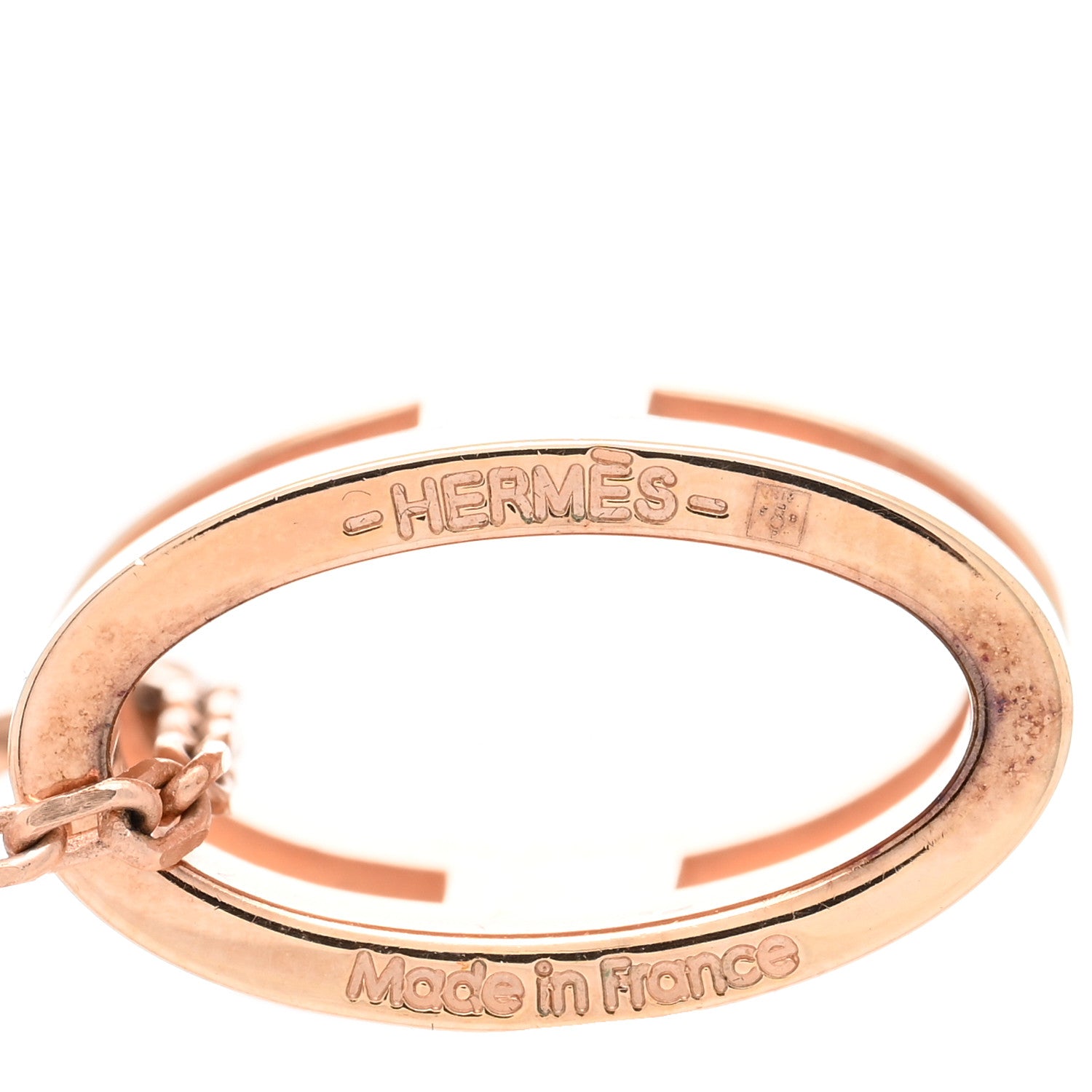 Hermes Lacquered Rose Gold Pop H Pendant Necklace White 5 of 5