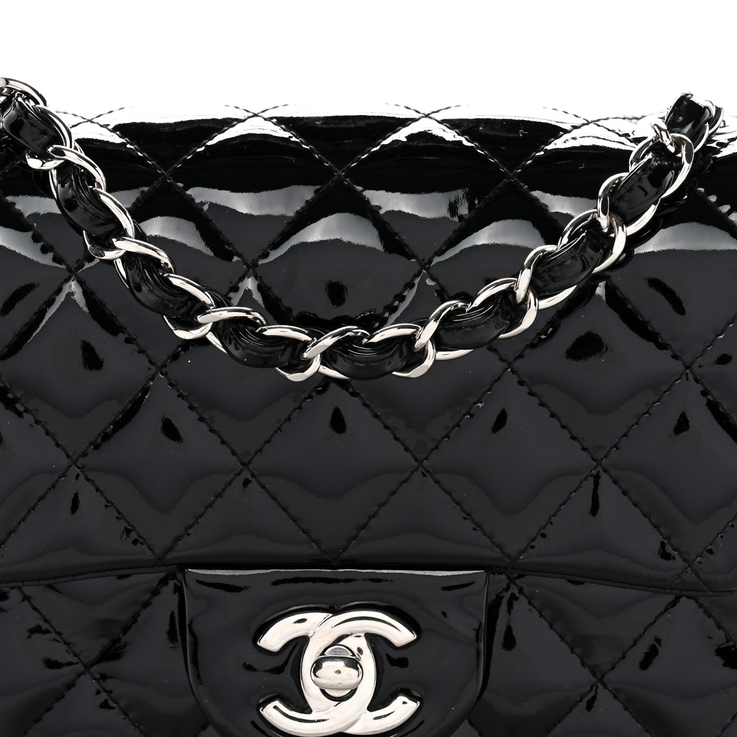 Chanel Patent Calfskin Quilted Mini Square Flap Black 8 of 10