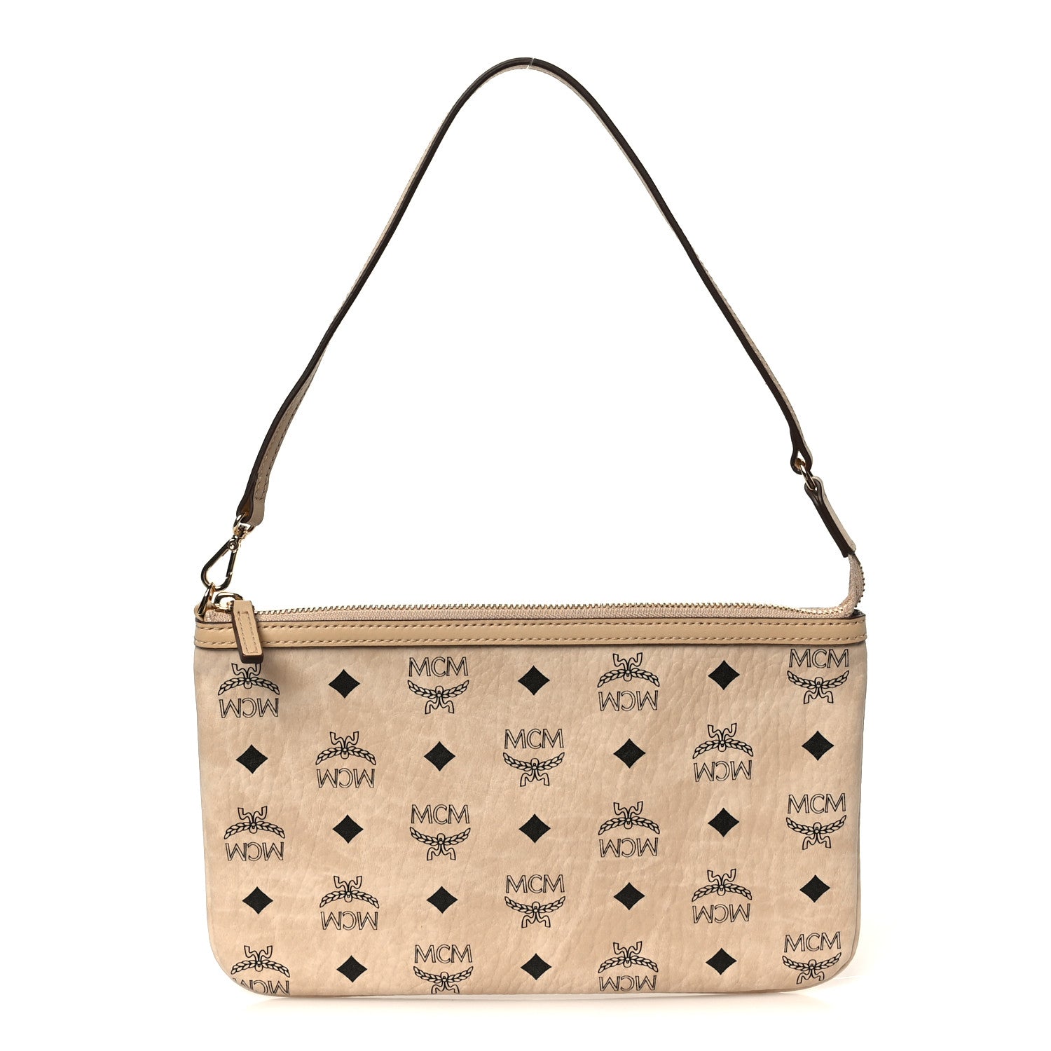 MCM Visetos Medium Pouch Beige 1 of 9
