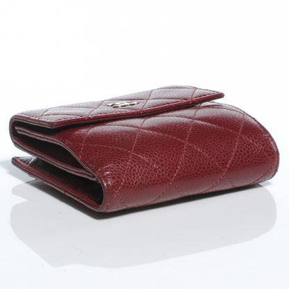 Chanel Caviar Quilted Compact Flap Wallet Dark Red 4 of 7