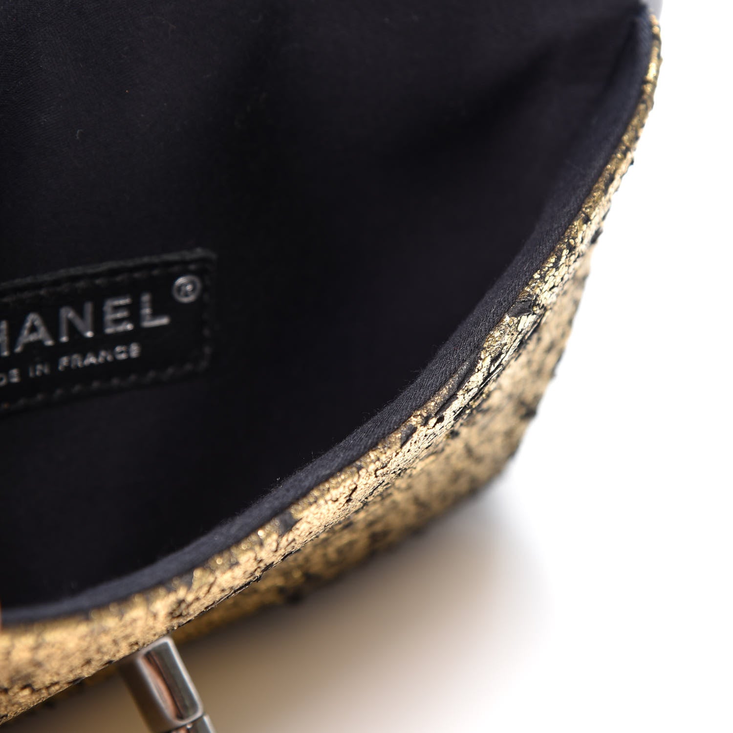 Chanel Lambskin Mineral Nights Wristlet Gold Black 5 of 11