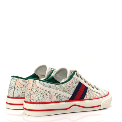Gucci X LIBERTY OF LONDON Canvas Web Tracy Print Womens 1977 Tennis Sneakers 37 Mint Peach Mystic White 4 of 8