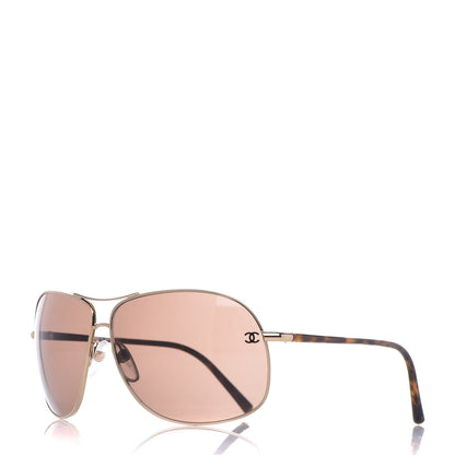 Chanel Aviator Sunglasses 4193 Gold Havana 1 of 7