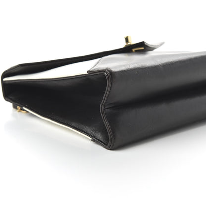 Chanel Lambskin Medium Envelope Single Flap Bag Black White 6 of 11