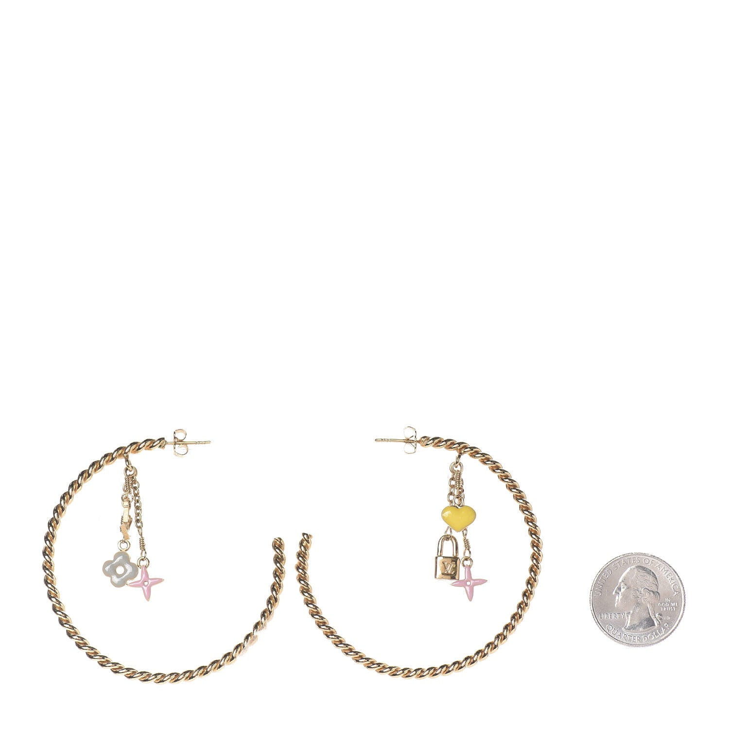 Louis Vuitton Sweet Monogram Creole Hoop Earrings Gold 2 of 4