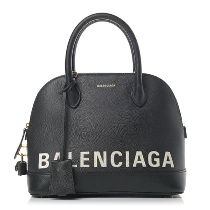 Balenciaga Signature Grained Calfskin Logo S Ville Top Handle Bag Black 1 of 7