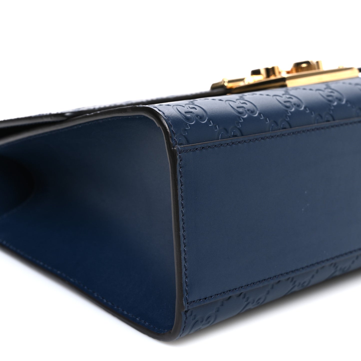 Guccissima Medium Padlock Shoulder Bag Blue Agata