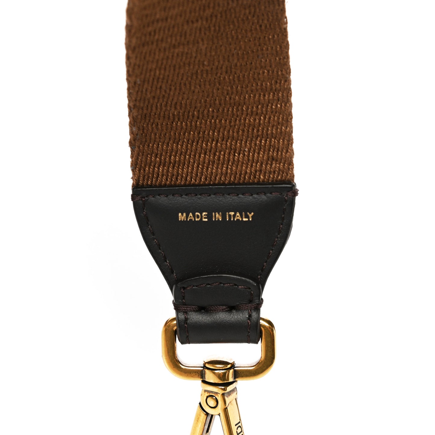 Ribbon Vitello Century FF 1974 Flat Studded Strap You Fango Marrone Ebano