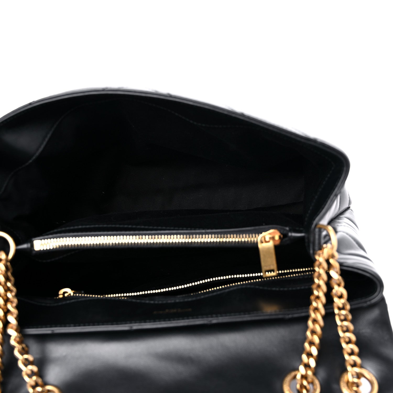 Saint Laurent Calfskin Y Quilted Monogram Medium Loulou Chain Satchel Black 5 of 13