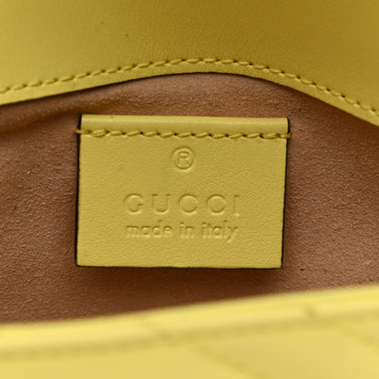 Gucci Calfskin Matelasse Super Mini GG Marmont Shoulder Bag Banana 5 of 10