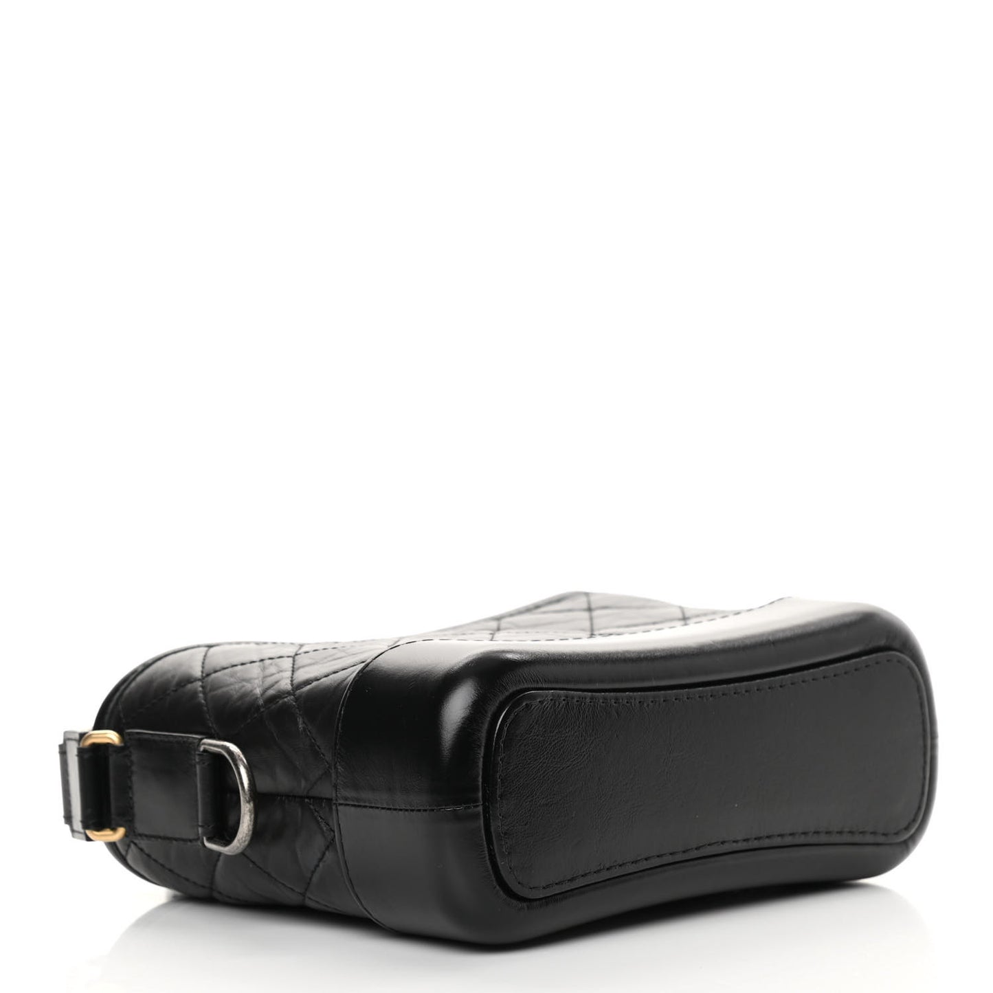 Aged Calfskin Quilted Small Gabrielle Hobo Black