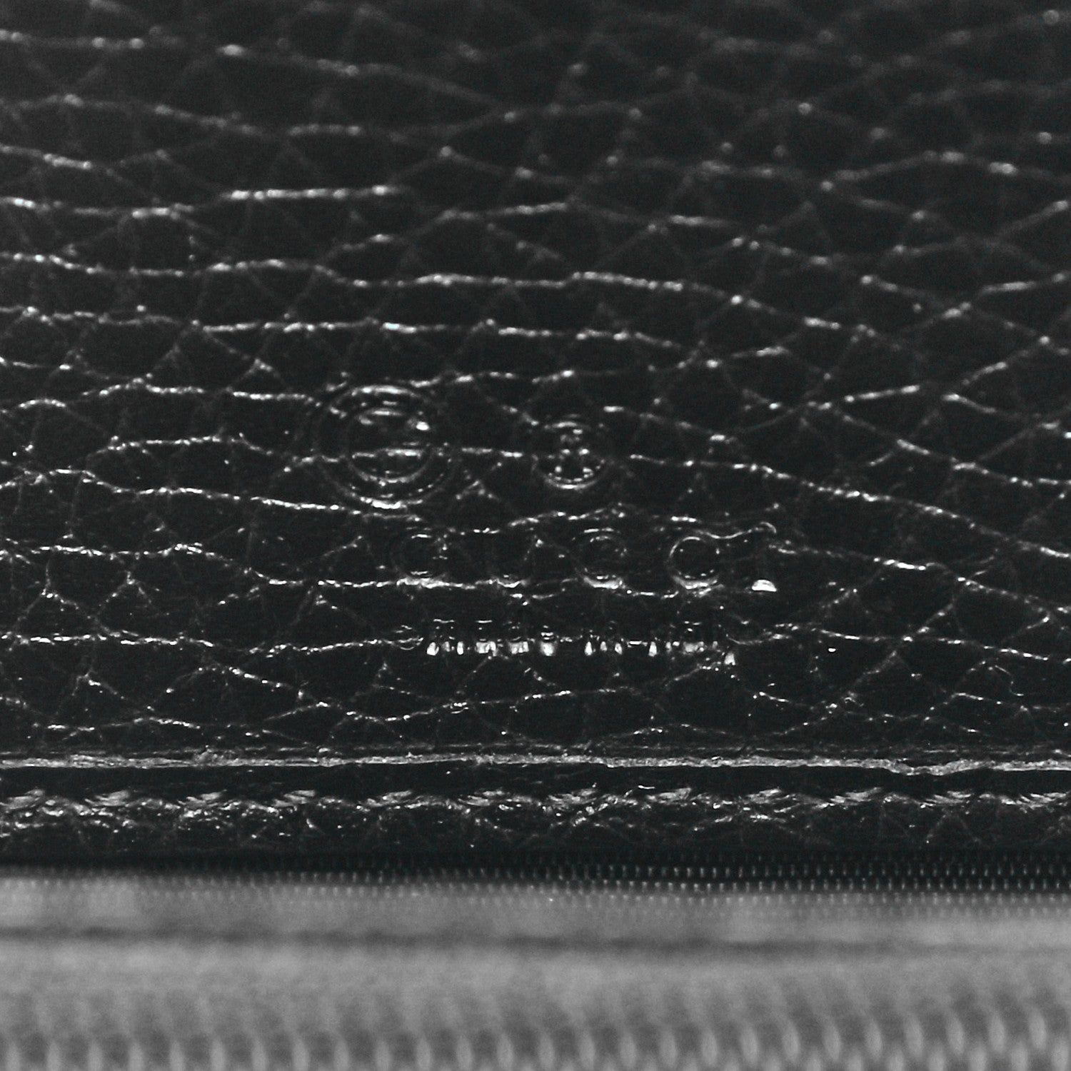 Gucci Pebbled Calfskin Small Soho Zip Around Wallet Black 6 of 7