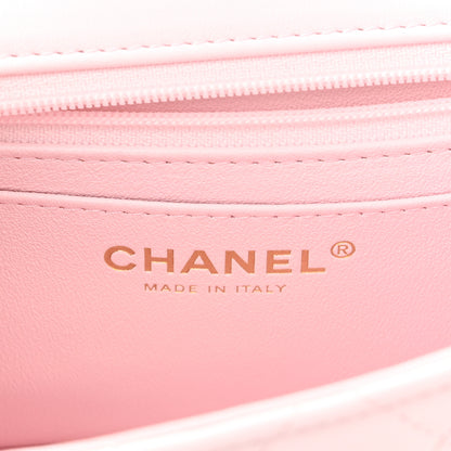 Chanel Lambskin Quilted Mini Top Handle Rectangular Flap Light Pink 6 of 10