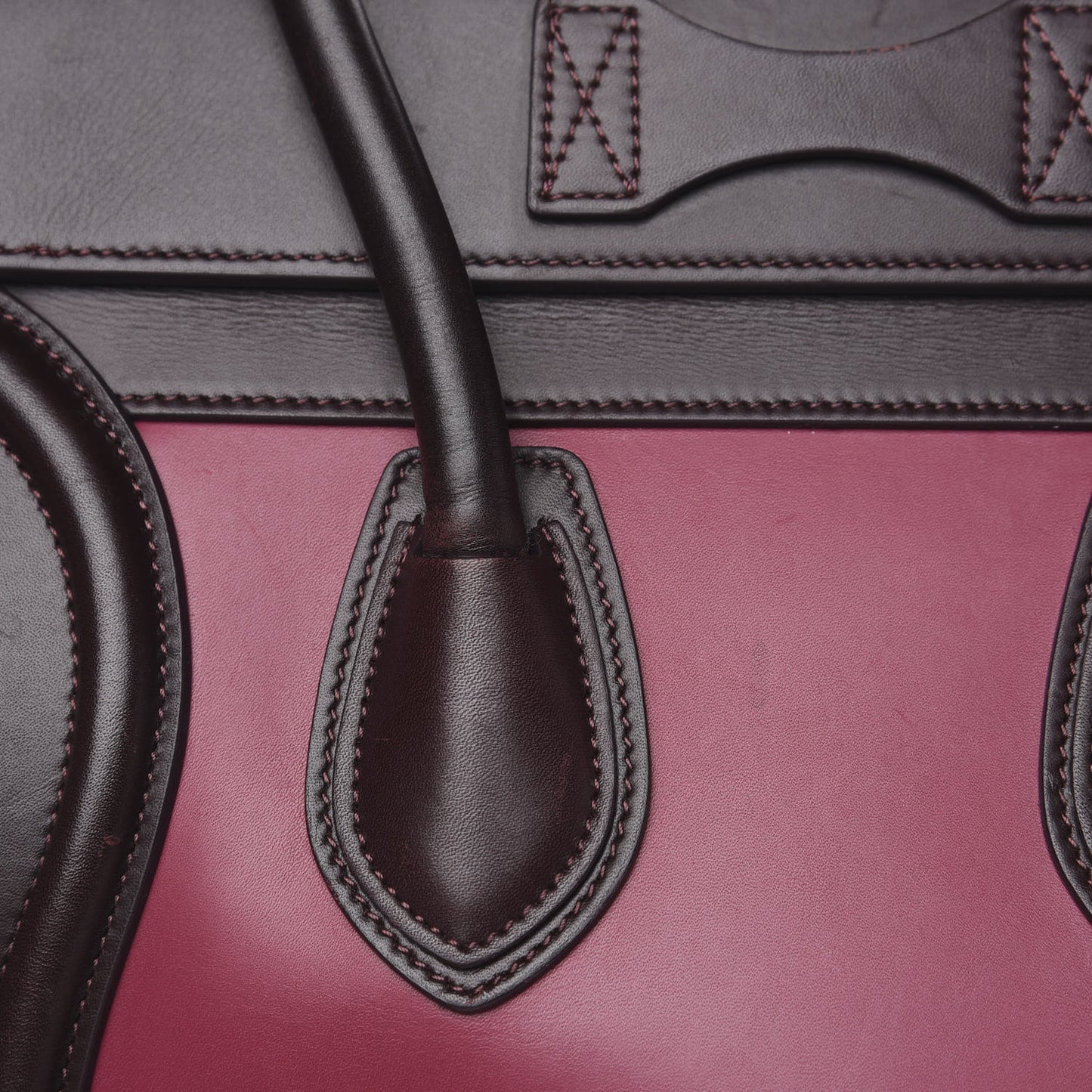 Satin Calfskin Mini Tri-Color Luggage Purple Orchid