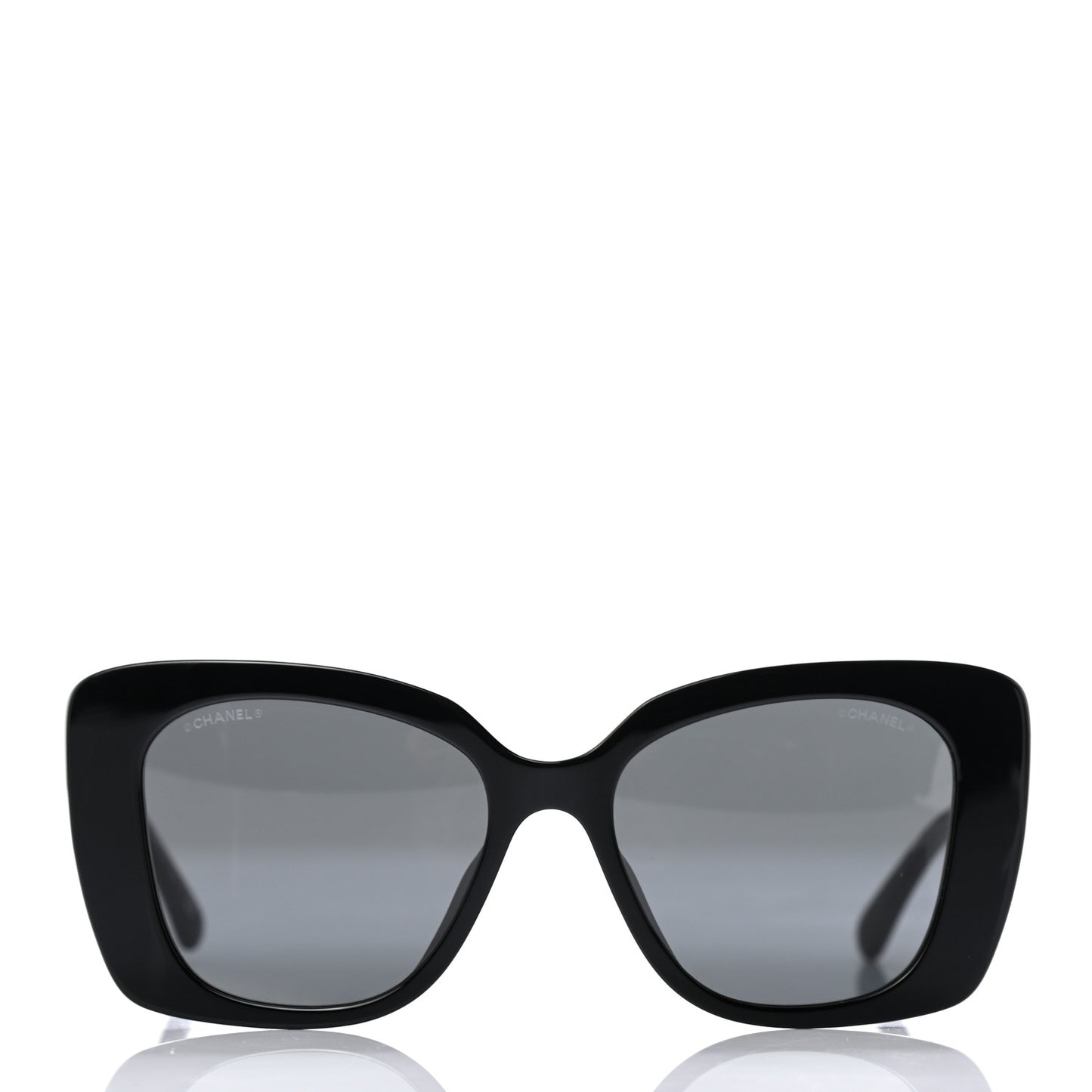 Acetate Strass Square Sunglasses 5422-B-A Black White