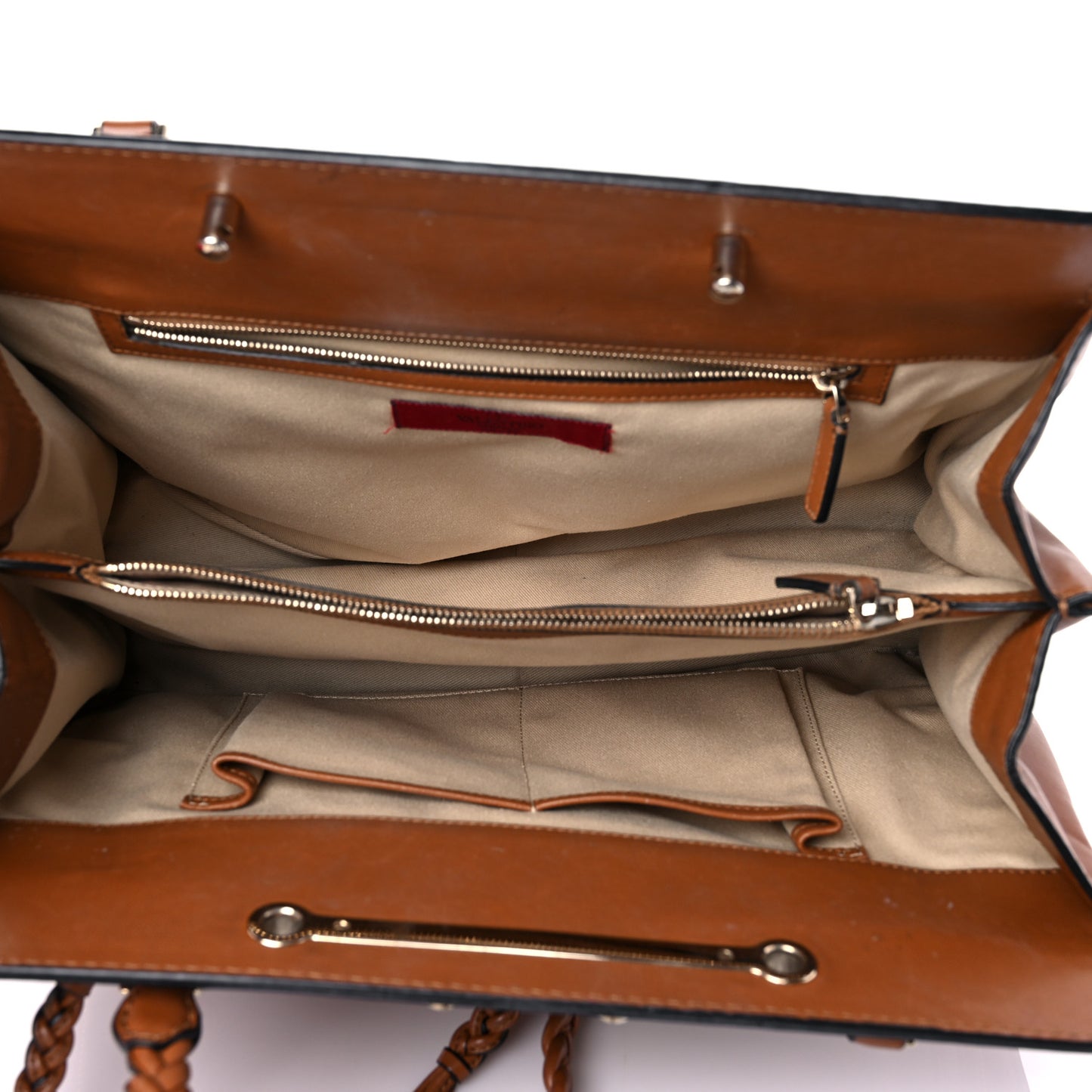 Vitello Lace Demetra Satchel Cognac