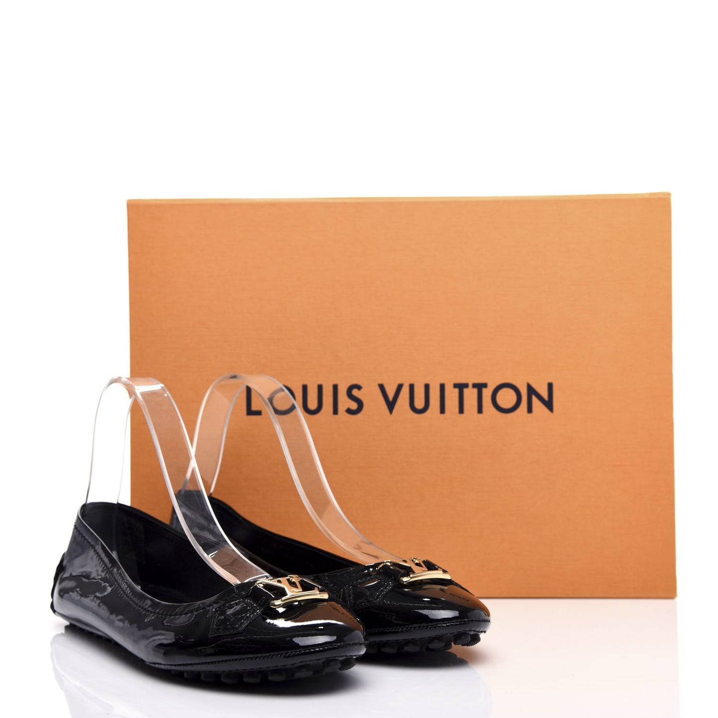 Patent Calfskin Oxford Ballerina Flats 40.5 Black