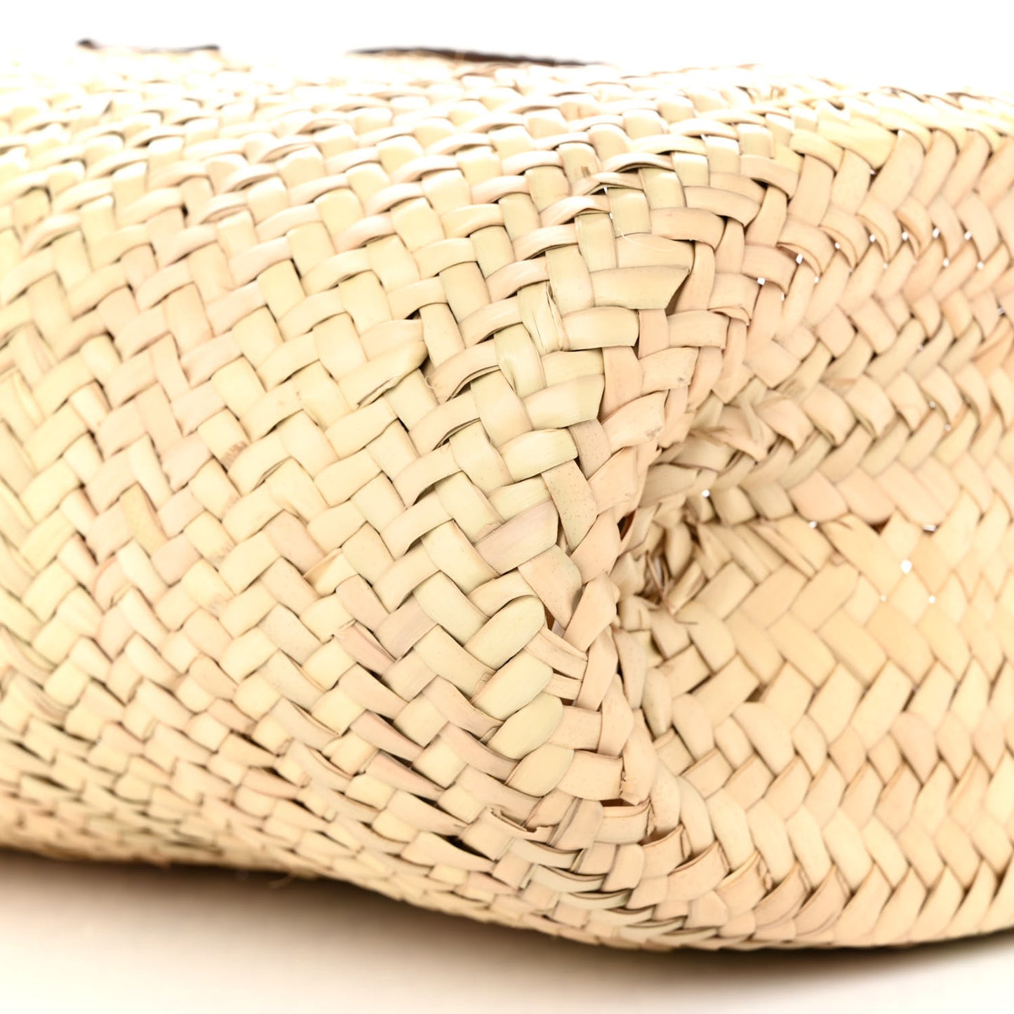 Palmitto Vitello Woven Braided Large Basket Tote Bag Naturale Cognac
