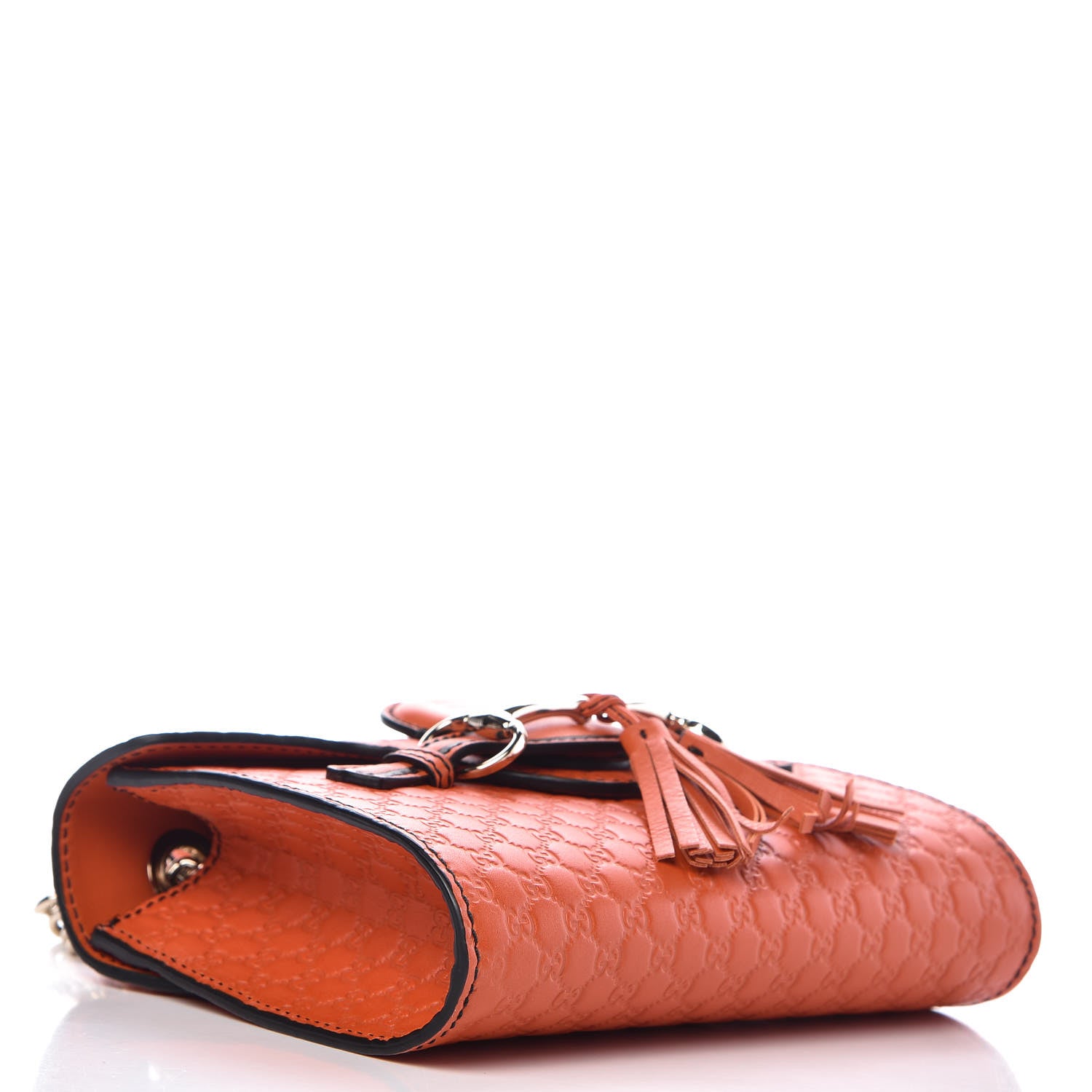 Gucci Soft Microguccissima Mini Emily Chain Shoulder Bag Sun Orange 4 of 8