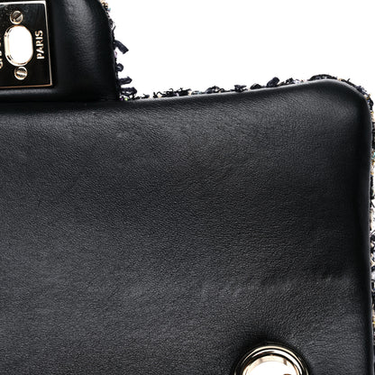 Chanel Glittered Tweed Quilted Mini Rectangular Flap Navy Blue Mulitcolor 12 of 13
