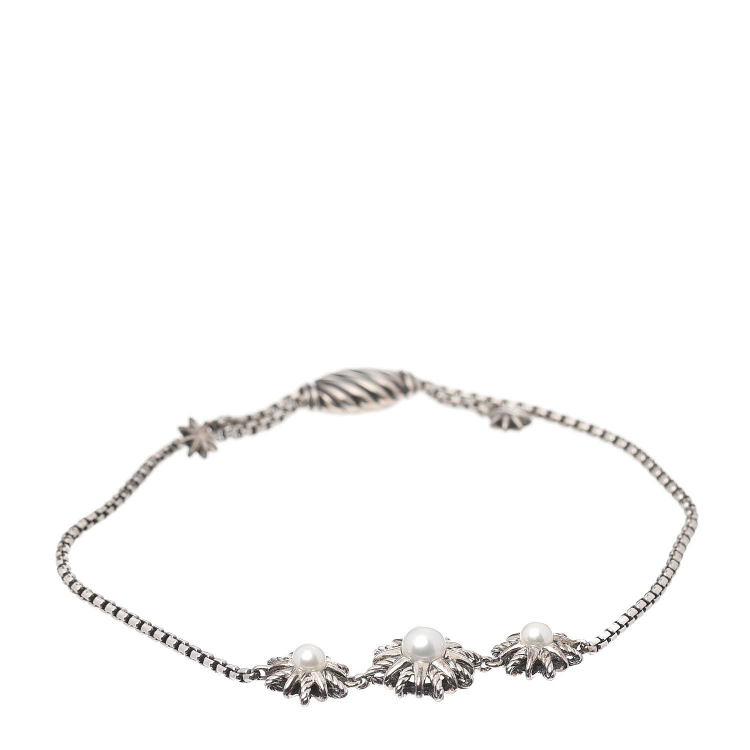 David Yurman Sterling Silver Pearl Starburst Bracelet 1 of 4