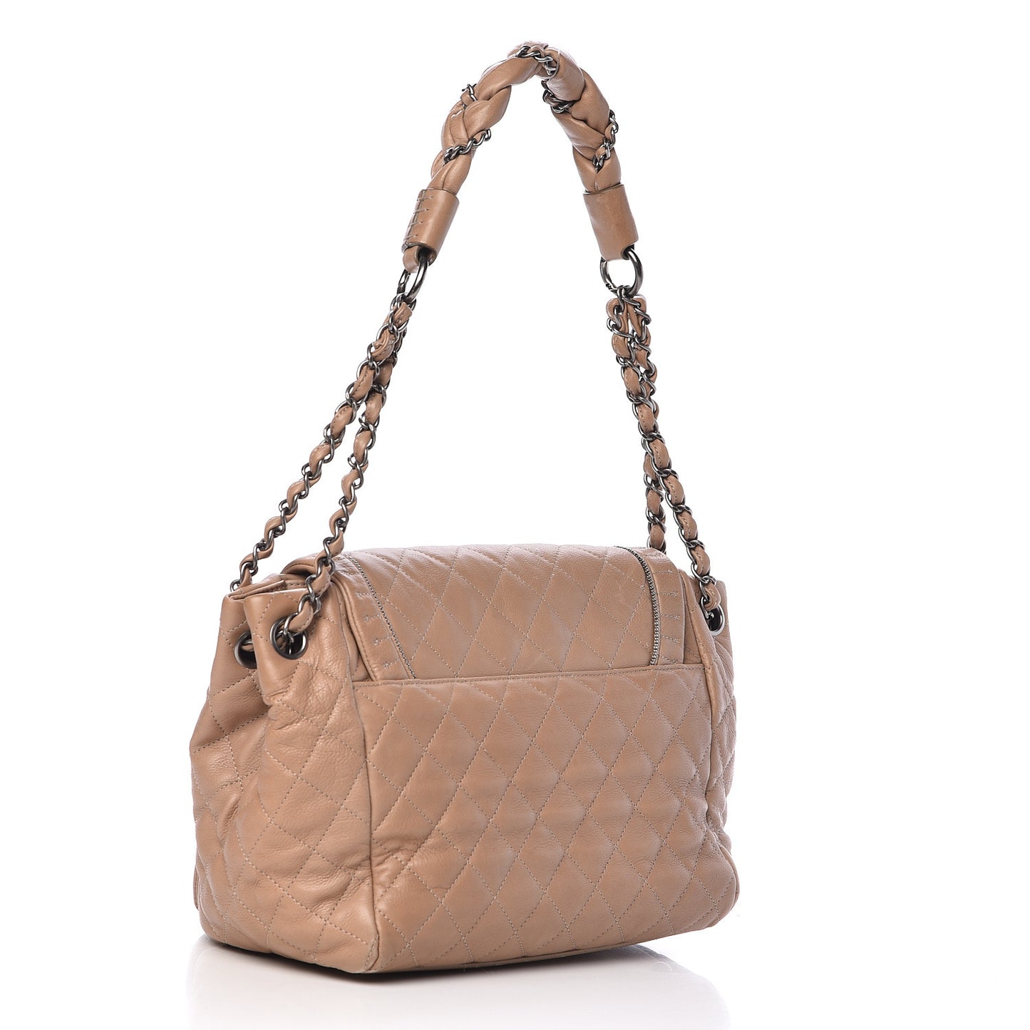 Calfskin Quilted Istanbul Accordion Flap Beige