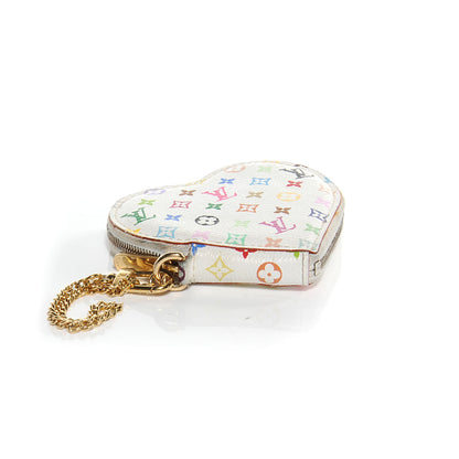 Louis Vuitton Monogram Multicolor Coeur Heart Coin Purse White 4 of 8